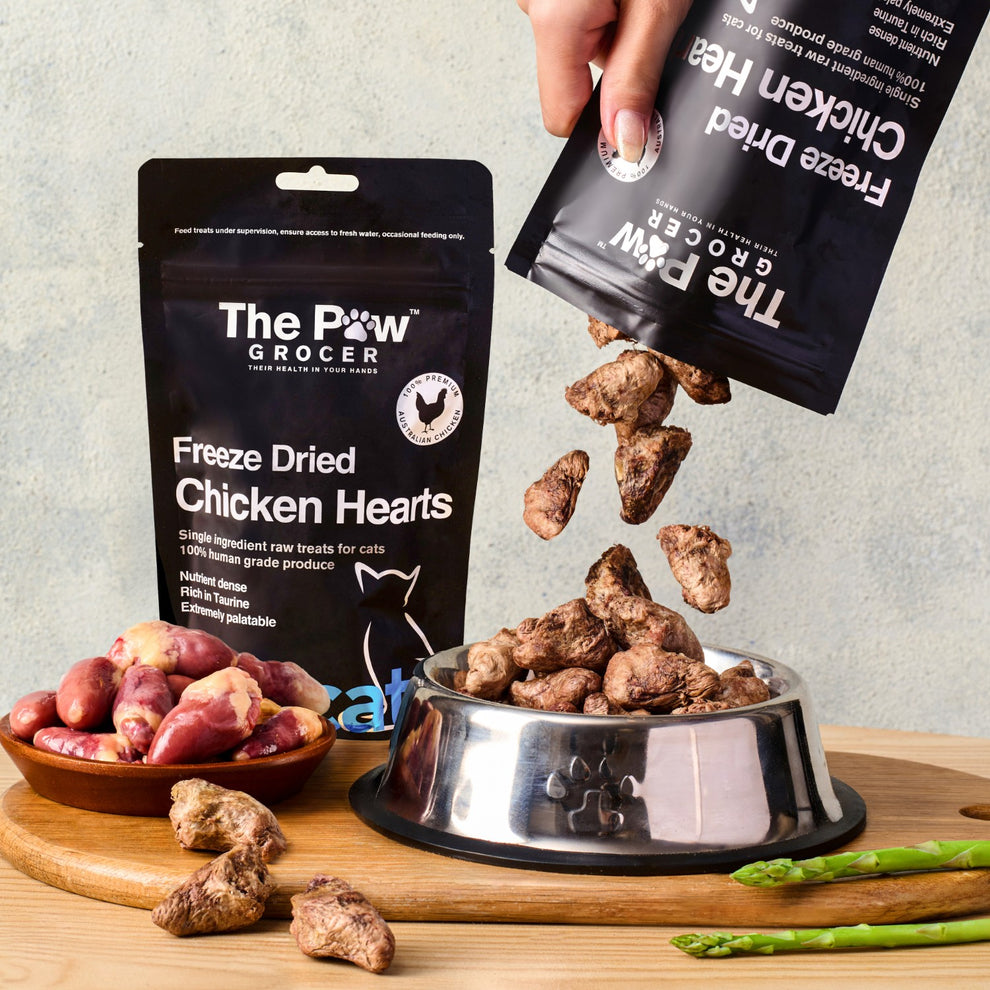 The Paw Grocer Black Label Freeze Dried Chicken Hearts Cats 50G