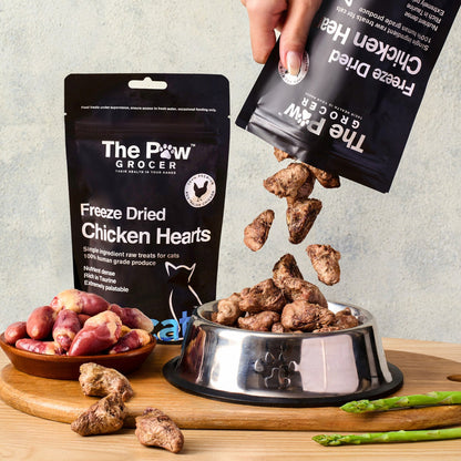 The Paw Grocer Black Label Freeze Dried Chicken Hearts Cats 50G
