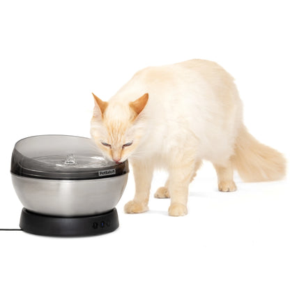 PetSafe – HydroSphere 1.7L Stainless Steel Fountain - encouraging them to drink and stay better hydrated