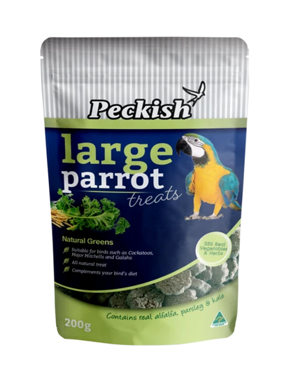 Peckish – Large Parrot Treats – Natural Greens
