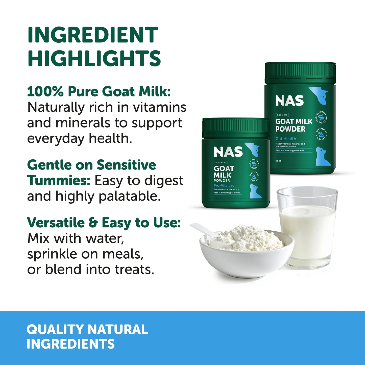 Natural Animal Solutions - Goat Milk Powder - 400g