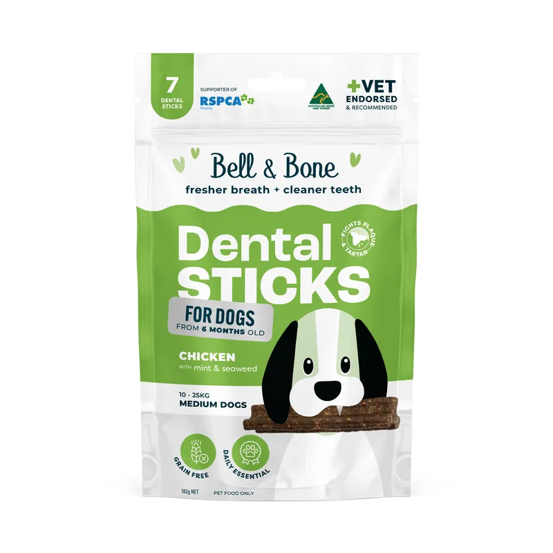 Bell & Bone Dog Dental Sticks Chicken Mint & Seaweed