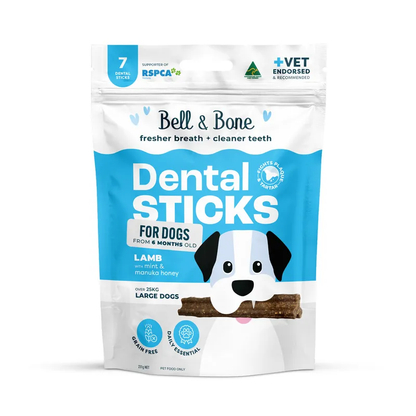 Bell & Bone Dog Dental Sticks Chicken Lamb Mint & Manuka Honey