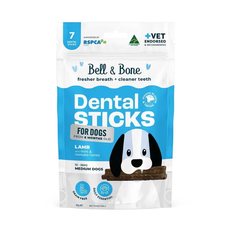 Bell & Bone Dog Dental Sticks Chicken Lamb Mint & Manuka Honey