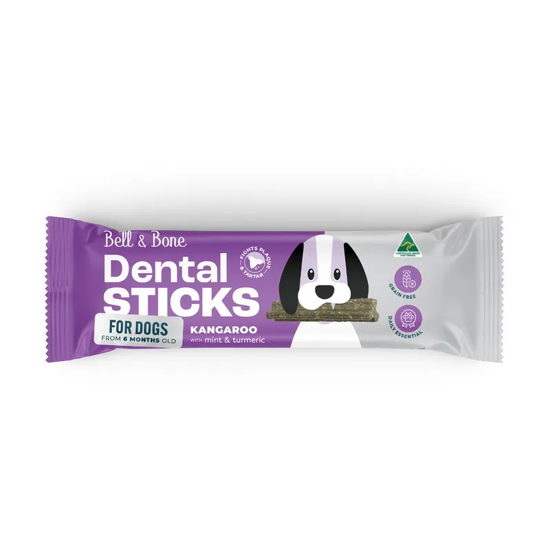 Bell & Bone Dog Dental Sticks Roo Mint Turmeric  44Pk