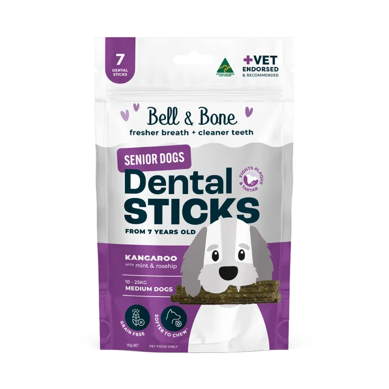 Bell & Bone Senior Dental Sticks Roo Mint Rosehip
