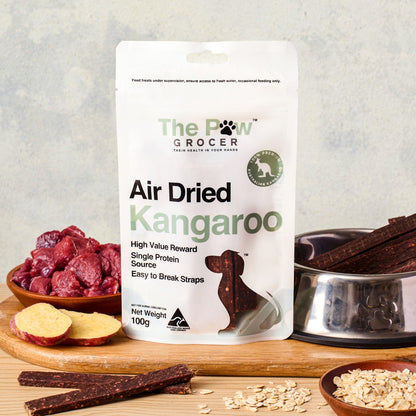 The Paw Grocer Air Dried Kangaroo Straps 100G