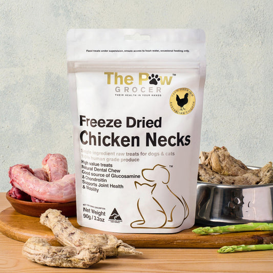 The Paw Grocer White Freeze Dried Chicken Neck Treats 90G