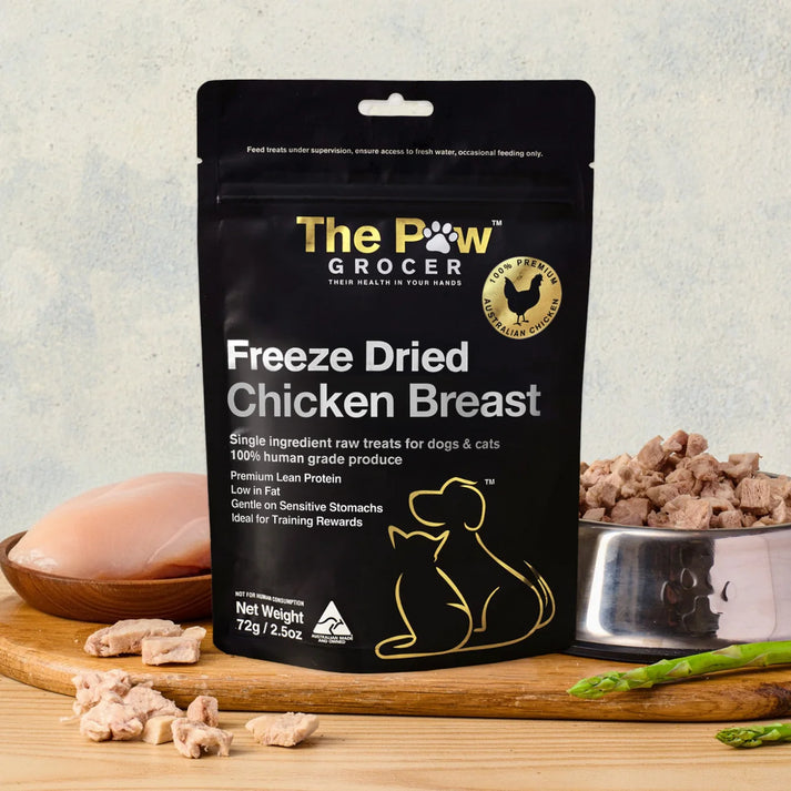 THE PAW GROCER BLACK LABEL FD CHICKEN BREAST 72G