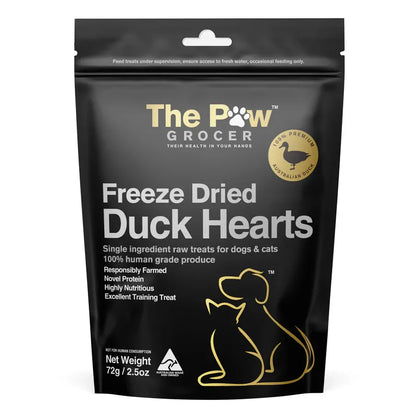 THE PAW GROCER BLACK LABEL FD BEEF HEARTS 72G