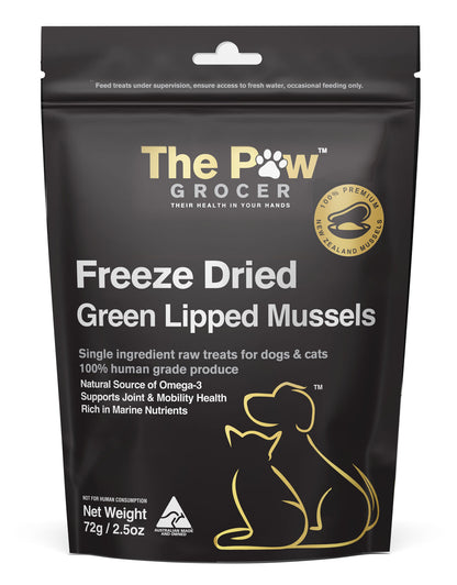 THE PAW GROCER BLACK LABEL FD GREEN LIPPED MUSSELS 72G