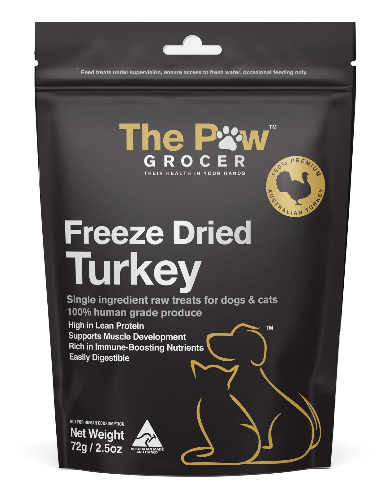 THE PAW GROCER BLACK LABEL FD TURKEY 72G