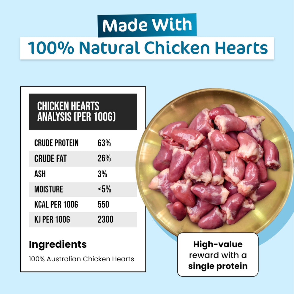 The Paw Grocer Black Label Freeze Dried Chicken Hearts Cats 50G