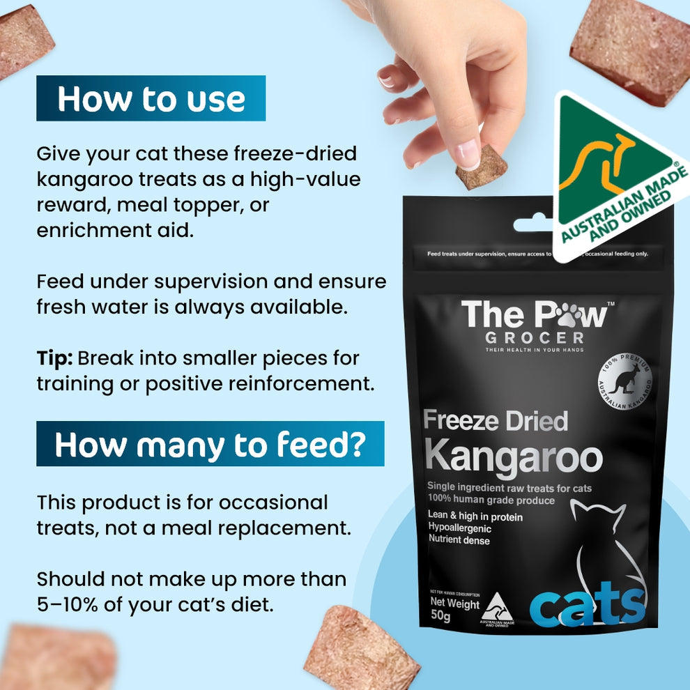 The Paw Grocer Black Label Freeze Dried Kangaroo - Cats 50G