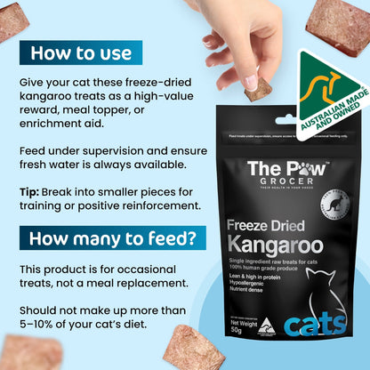 The Paw Grocer Black Label Freeze Dried Kangaroo - Cats 50G