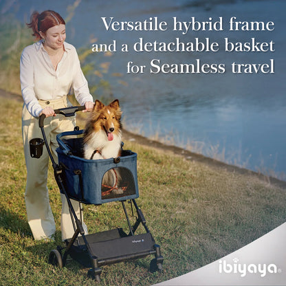 Ibiyaya Travois Tri-Fold Pet Travel System Xl - Blue