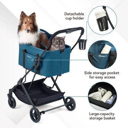 Ibiyaya Travois Tri-Fold Pet Travel System Xl - Blue