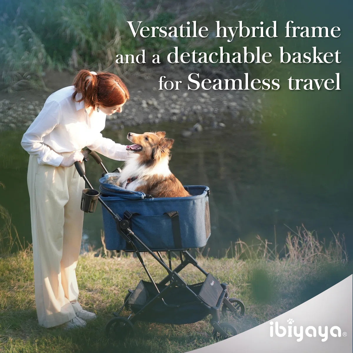 Ibiyaya Travois Tri-Fold Pet Travel System Xl - Blue