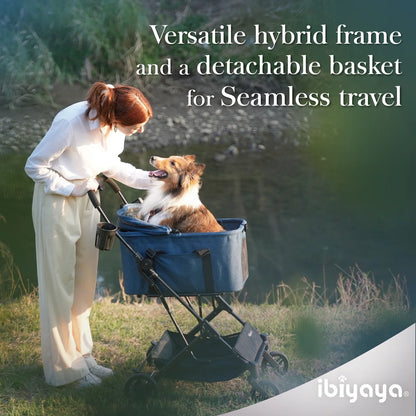 Ibiyaya Travois Tri-Fold Pet Travel System Xl - Blue