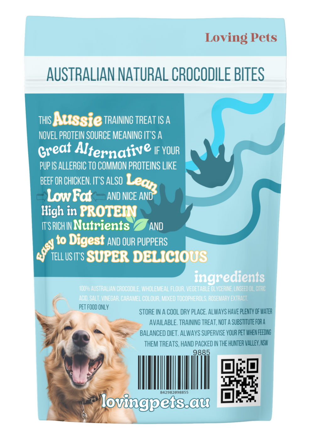 Loving Pets Australian Natural Crocodile Bites 150G