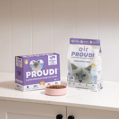 Proudi – Super Premium Air Dried Cat Food – Kangaroo & Beef