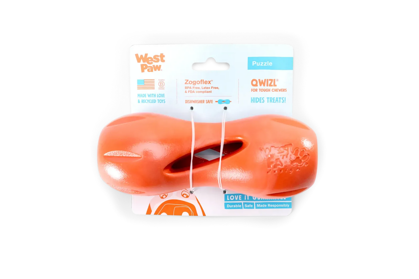 West Paw Qwizl Tough Puzzle Toy - Large