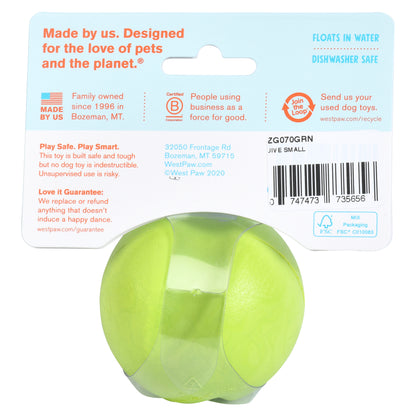 West Paw Jive Zogoflex Fetch Ball Tough Dog Toy