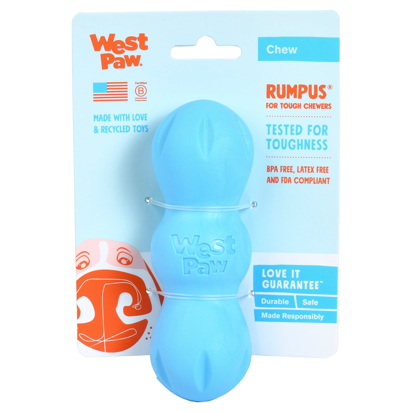 West Paw Rumpus Tough Fetch Stick Dog Toy -