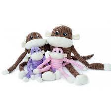 Zippy Paws Spencer the Crinkle Monkey Long Leg Plush Dog Toy -