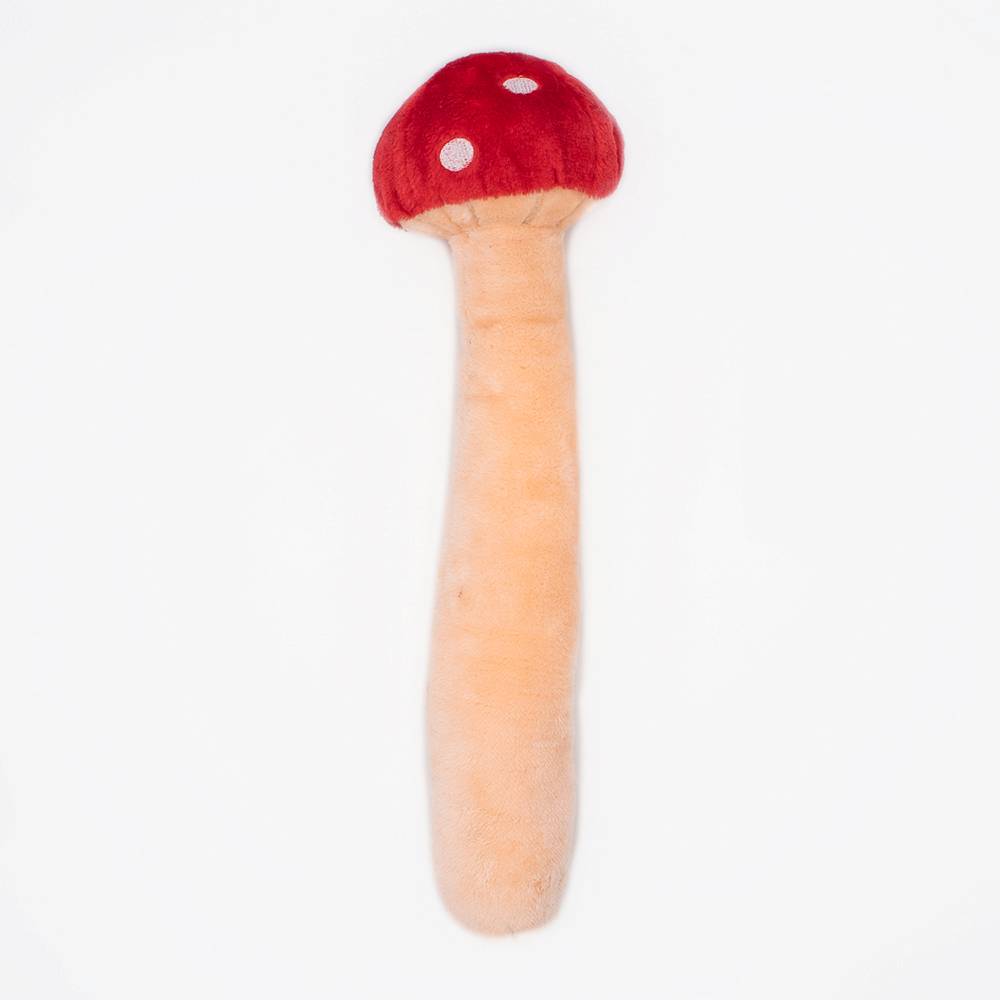 Zippy Paws Plush Squeaky Jigglerz Dog Toy - Mushroom