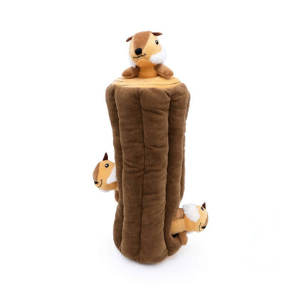 Zippy Paws Interactive Burrow Dog Toy - 3 Chipmunks in a Log