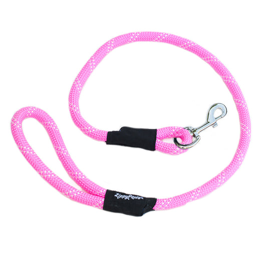 Zippy Paws Adventure Climbers Tough Rope Dog Leash - Neon Pink 4 Feet