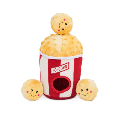 Zippy Paws Burrow Interactive Dog Toy - Popcorn in a Bucket