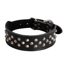 Beau Pets – Studded Leather Collar -Staffordshire Bull Terrier – Black