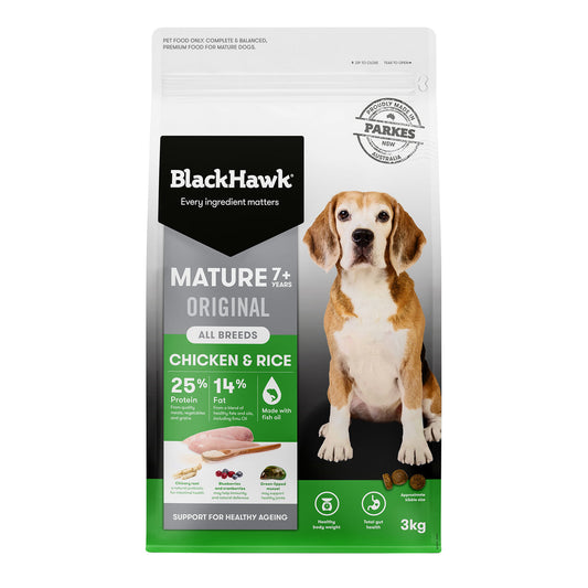 Black Hawk – Mature Dog 7+ – Lamb & Rice