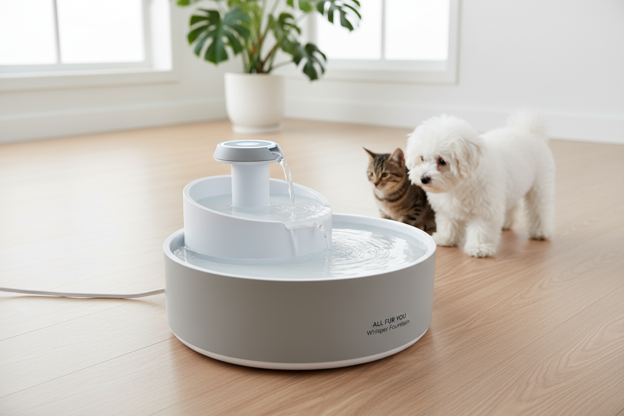 create a picture of All Fur You Whisper Fountain