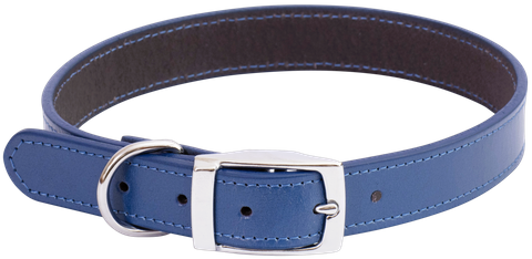Beau Pets – Deluxe Leather Collar – Blue