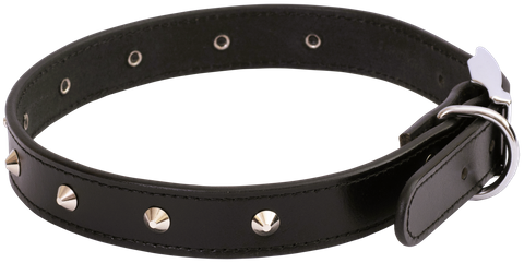Beau Pets – Deluxe Studded Leather Collar – Black