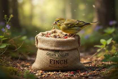 Finch eating Green Valley Finch