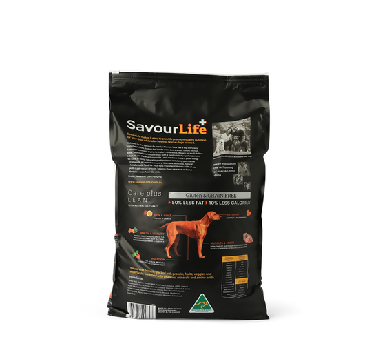 SavourLife – Adult Dog – Care plus – GRAIN FREE – Lean with Australian Turkey 2.5kg