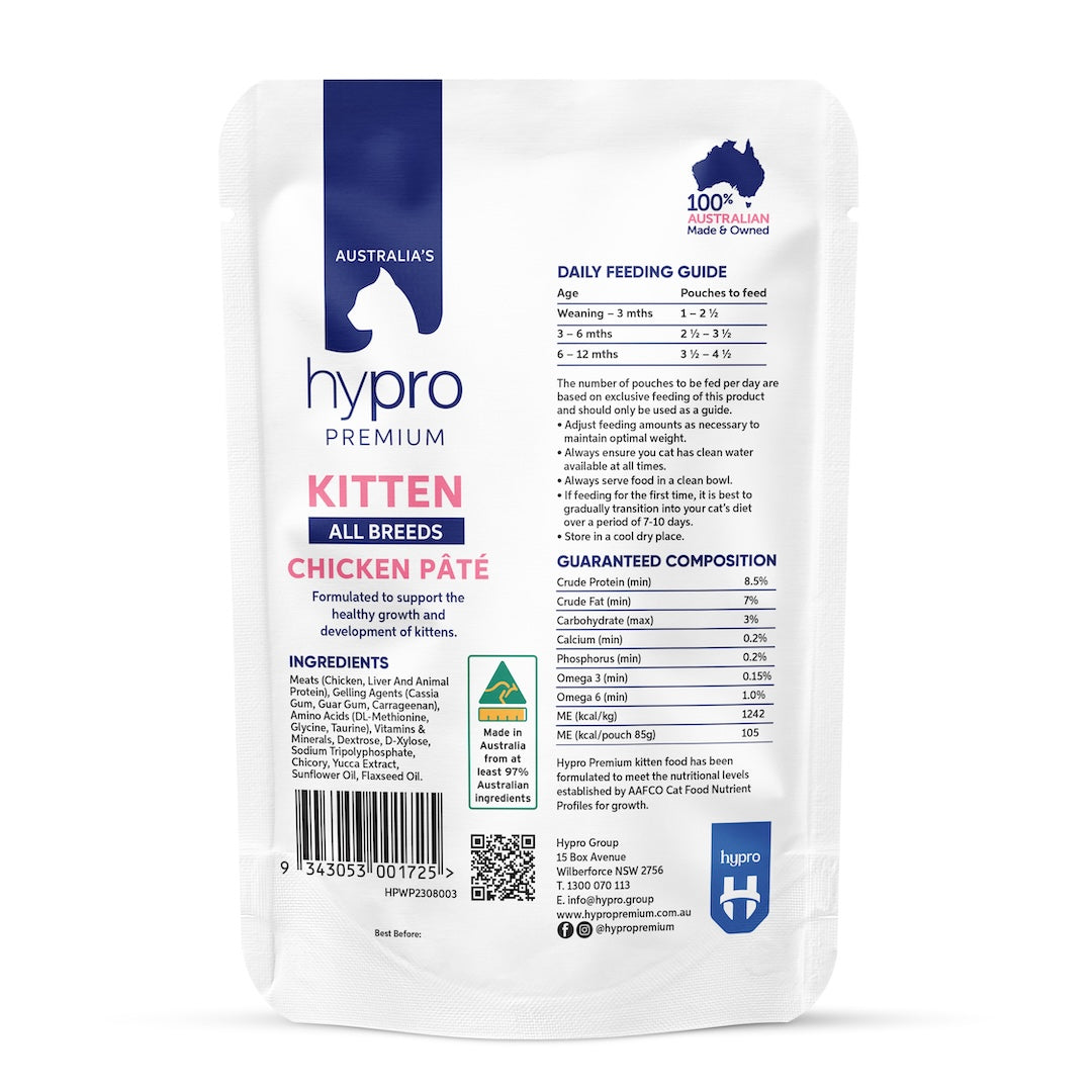 Hypro Premium Kitten Gf Chicken Pate 85G 12Pack