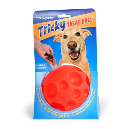 Omega Paw Tricky Treat Ball Treat & Food Dispensing Dog Toy