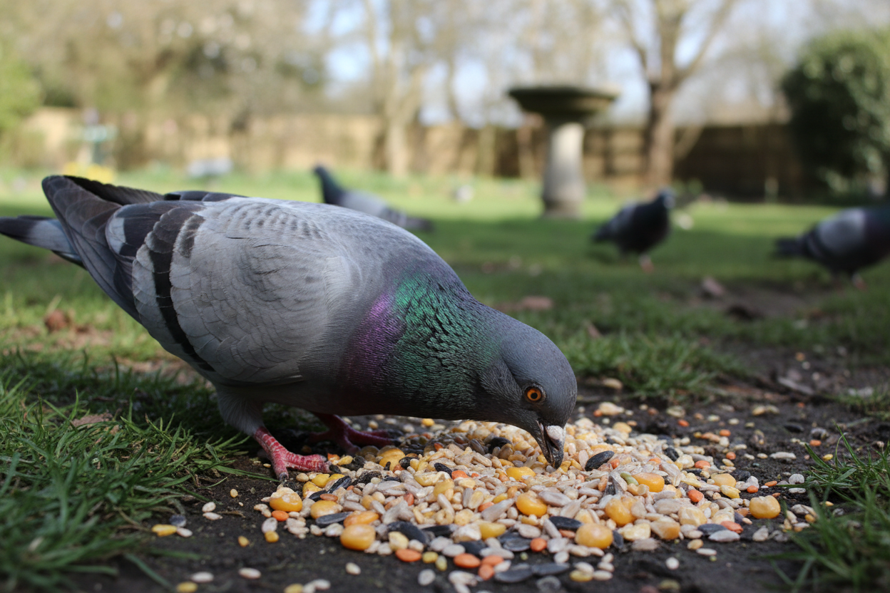 pigeon feeding on Green Valley Pigeon